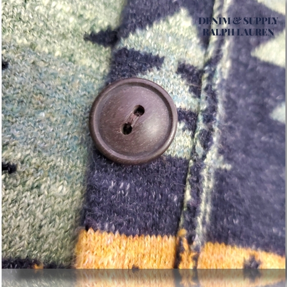 Ralph Lauren Denim & Supply Aztec Design Southwestern Cotton Cardigan Size Large - Picture 11 of 13